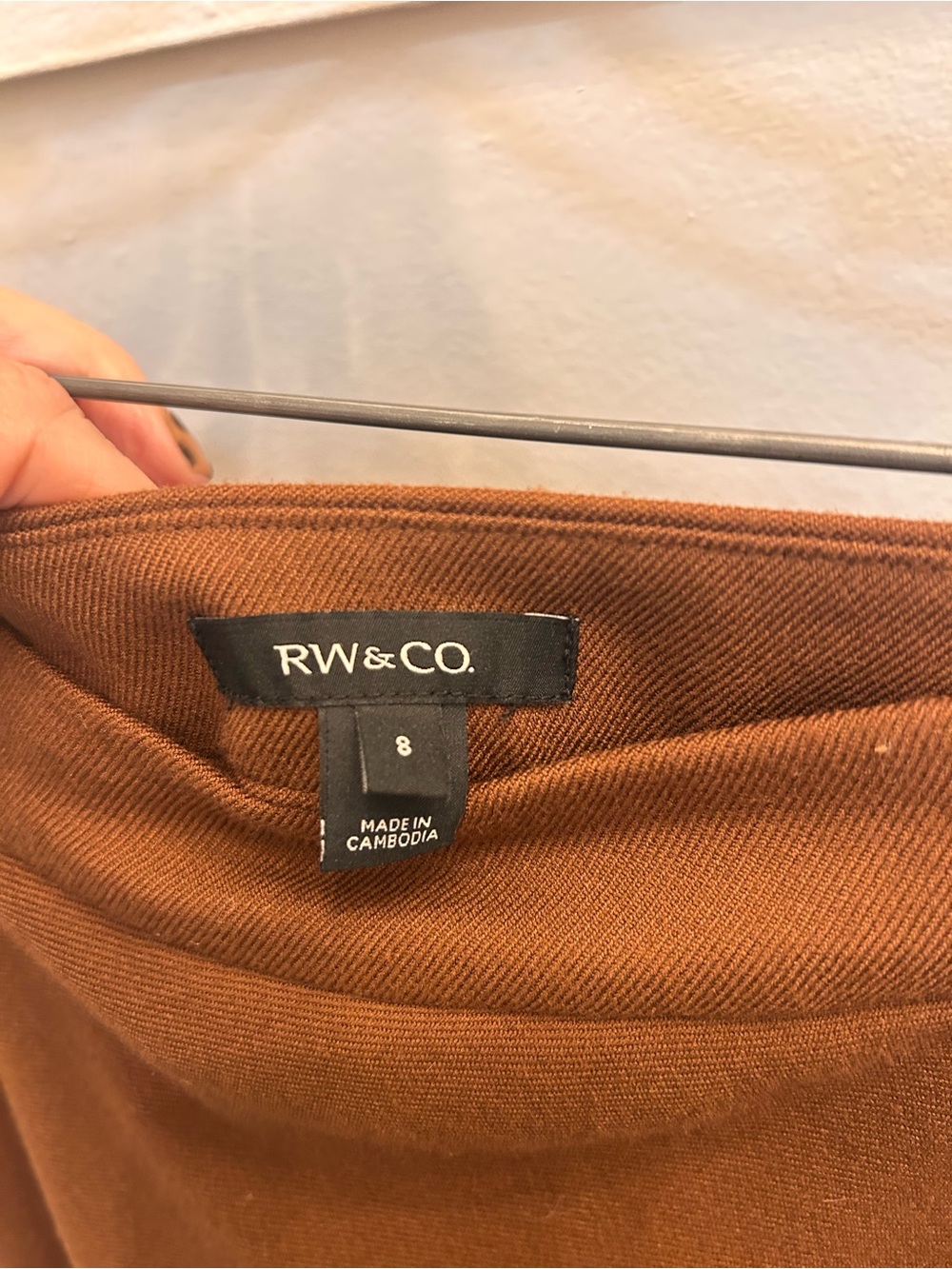 RW&CO Chestnut Brown A-Line Wrap Skirt - Picture 5 of 6